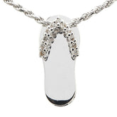 K14WG ホワイトゴールド ダイヤ サンダル モチーフ ネックレス レディース 【中古】